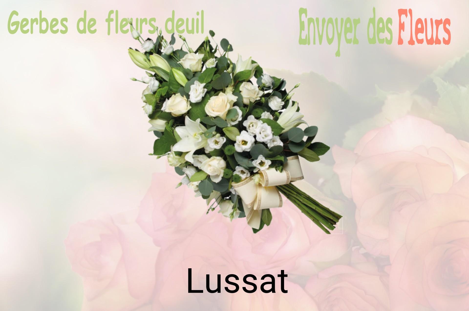 Gerbe de fleurs de deuil livrée à Lussat